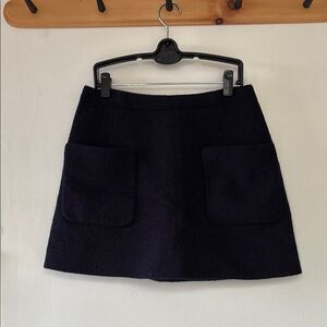 COS Navy Wool Skirt